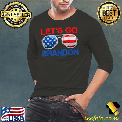 Let’s Go Brandon Funny Vintage American Flag Sunglasses T-Shirt