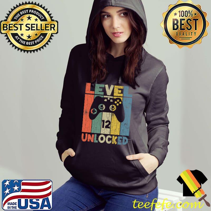 Level 12 Unlocked Gamer Birthday Funny Boy Girl Cute Graphic Premium T-Shirt