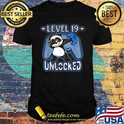 Level 19 Unlocked - Funny Dabbing Panda Gamer 19th Birthday T-Shirt