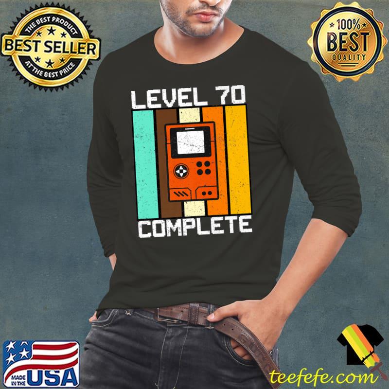 Level 70 Complete I 70. Birthday Portable Gaming Premium T-Shirt Long Sleeve Tee Level 70 Complete I 70. Birthday Portable Gaming Premium T-Shirt Long Sleeve Tee