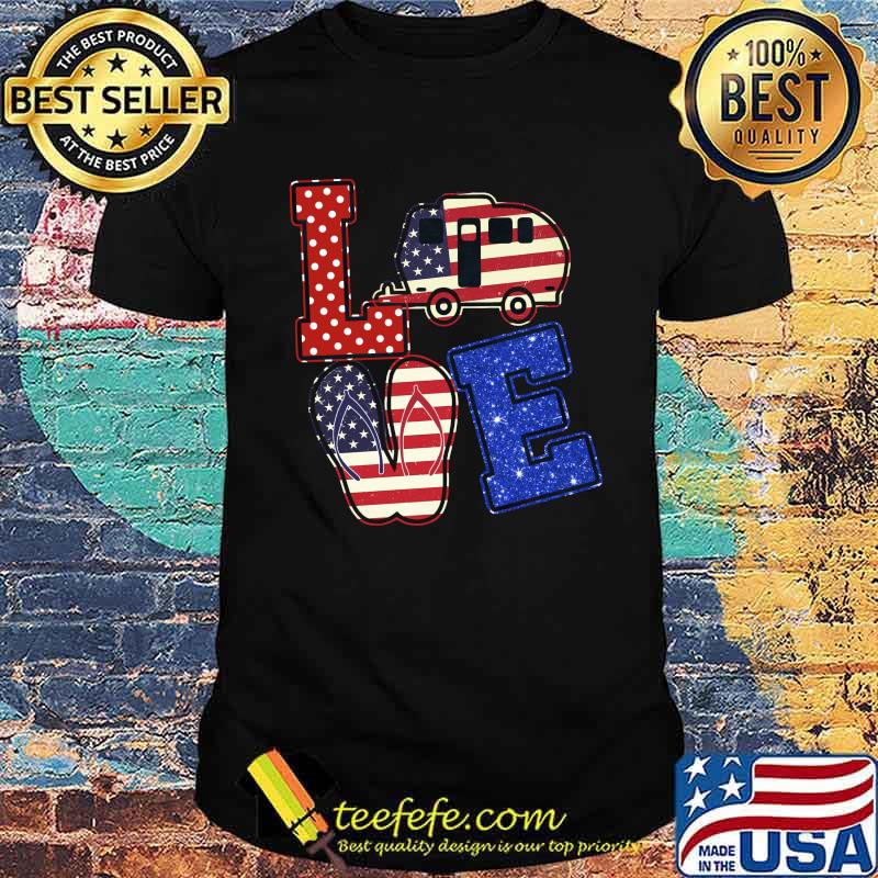 Love Camping American Flag Shirt Love Camping American Flag Shirt