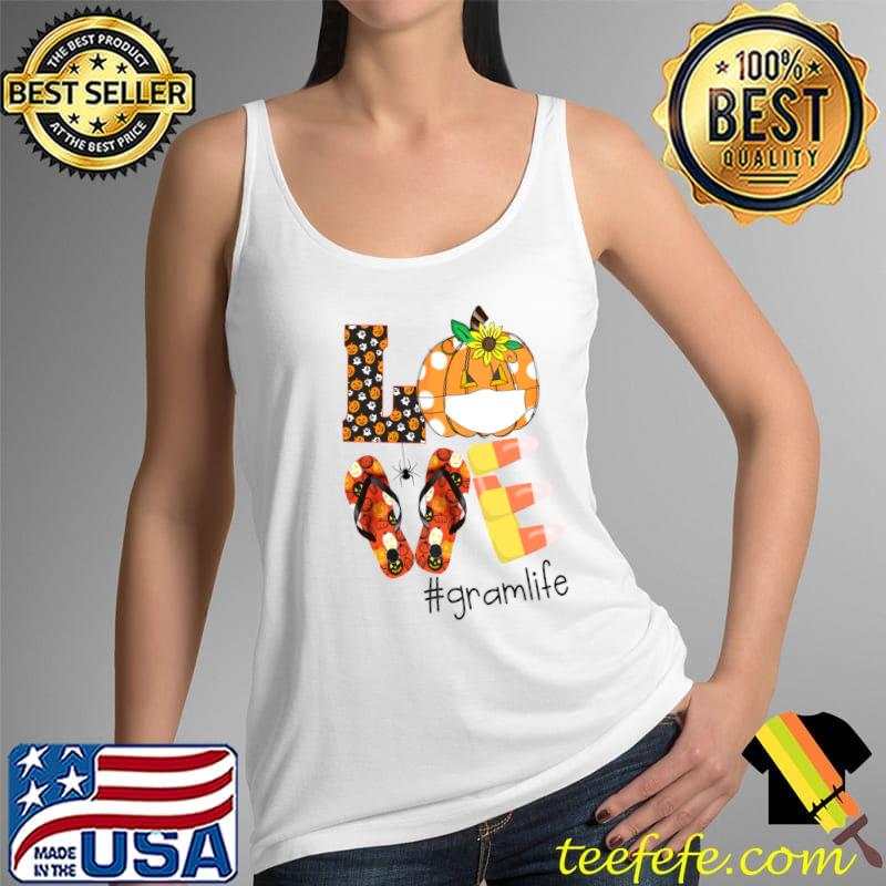 Love flip flops pumpkin Gram halloween grandma T-s Tank Top Love flip flops pumpkin Gram halloween grandma T-s Tank Top