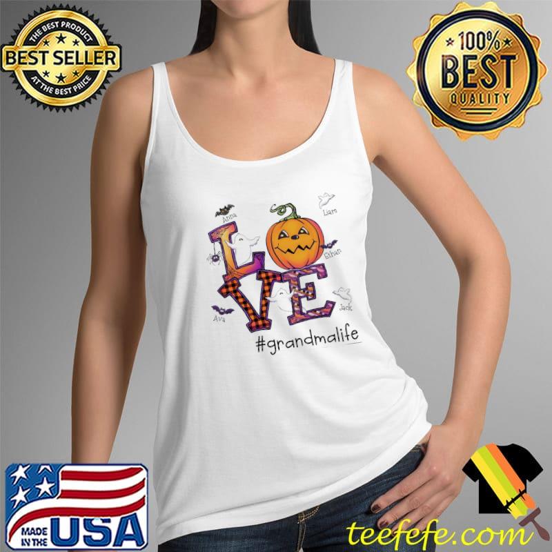 Love Grandma Life Ghost Pumpkin Halloween Shirt Tank Top Love Grandma Life Ghost Pumpkin Halloween Shirt Tank Top