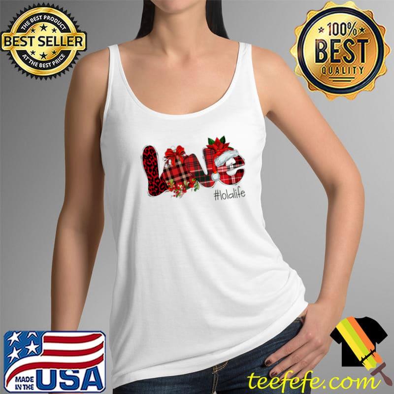 Love Lolalife Christmas Red Leopard Plaid T-Shirt Tank Top Love Lolalife Christmas Red Leopard Plaid T-Shirt Tank Top