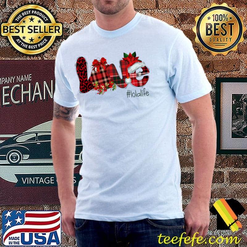Love Lolalife Christmas Red Leopard Plaid T-Shirt Unisex Love Lolalife Christmas Red Leopard Plaid T-Shirt Unisex