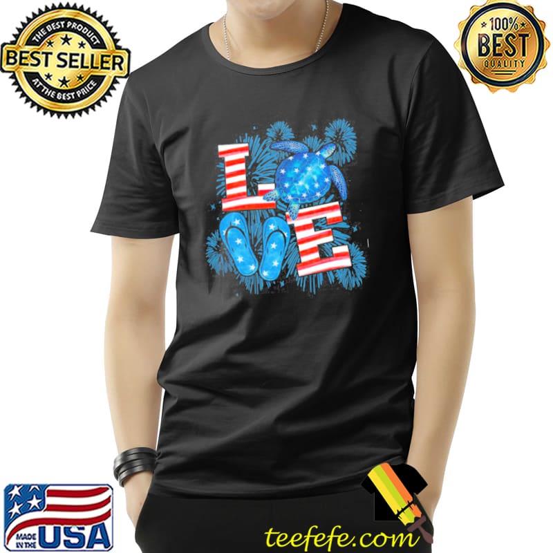 Love Turtle Firework 4th Of July American Flag Shirt Unisex Love Turtle Firework 4th Of July American Flag Shirt Unisex