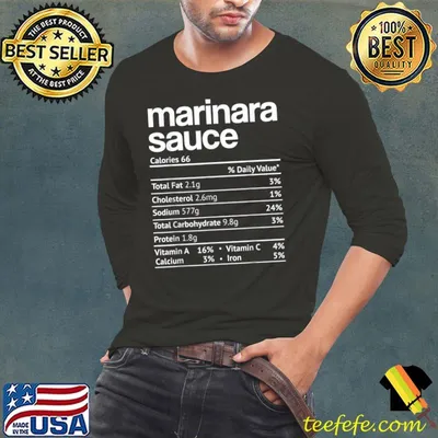Marinara sauce Nutrition Fact Funny Thanksgiving Christmas T-Shirt