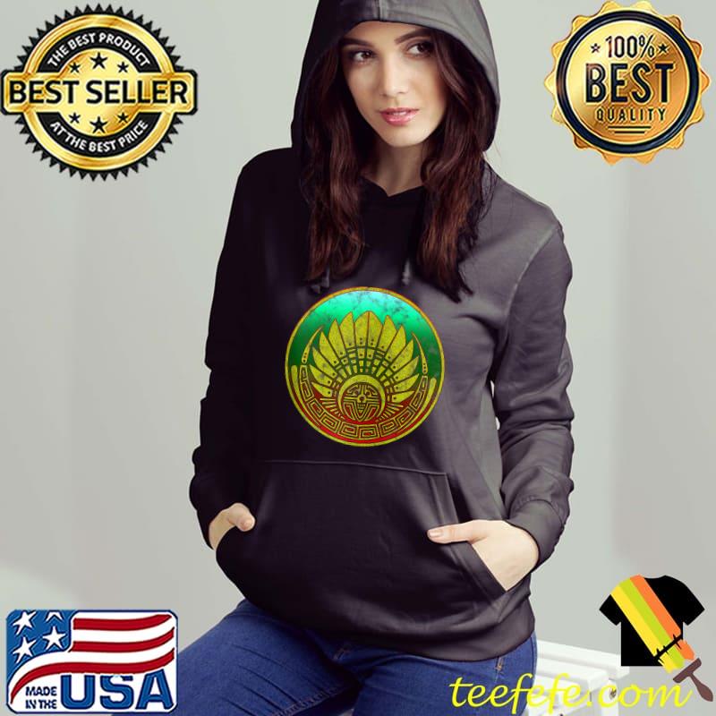 Maya mask, crop circle, Quetzalcoatl, Mexico Indians symbol T-shirt