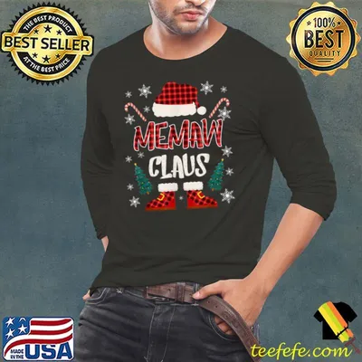 Memaw Claus Christmas Costume Family Matching Shirt