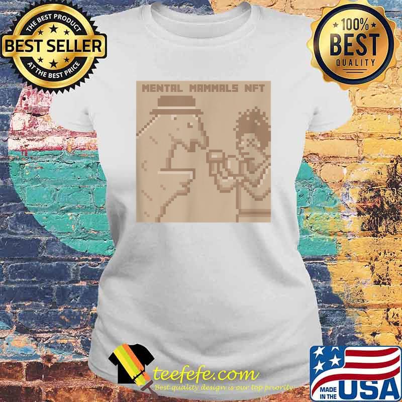 Mental Mammals NFT Monocromatic 8-bit Digital T-Shirt Laides tee Mental Mammals NFT Monocromatic 8-bit Digital T-Shirt Laides tee