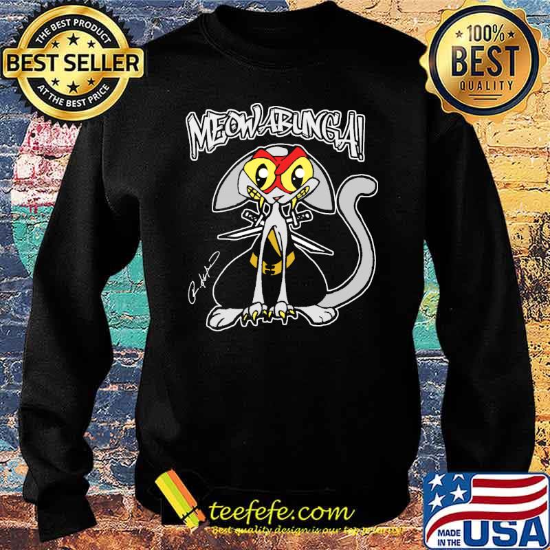 Meow abunga signature cat ninja s Sweater Meow abunga signature cat ninja s Sweater