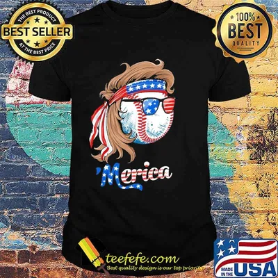 Merica baseball american flag 4th of july shirt