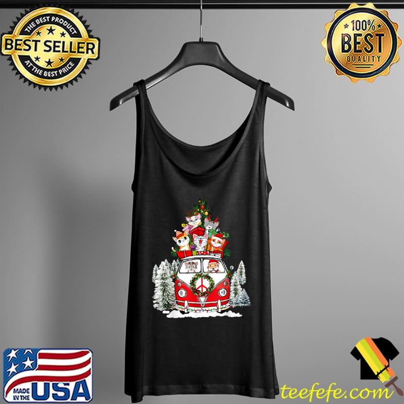 Merry Christmas Cats Xmas Tree Car Matching Family Funny T Shirt Tank Top Merry Christmas Cats Xmas Tree Car Matching Family Funny T Shirt Tank Top