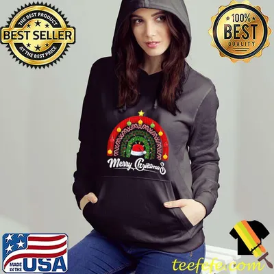 Merry Christmas Plaid Leopard Rainbow Santa Hat Funny T Shirt