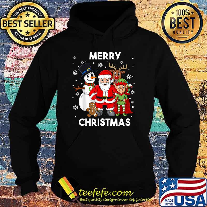 Merry Christmas Santa And Friends Boys Girl Kids Family Xmas T-Shirt Hoodie Merry Christmas Santa And Friends Boys Girl Kids Family Xmas T-Shirt Hoodie