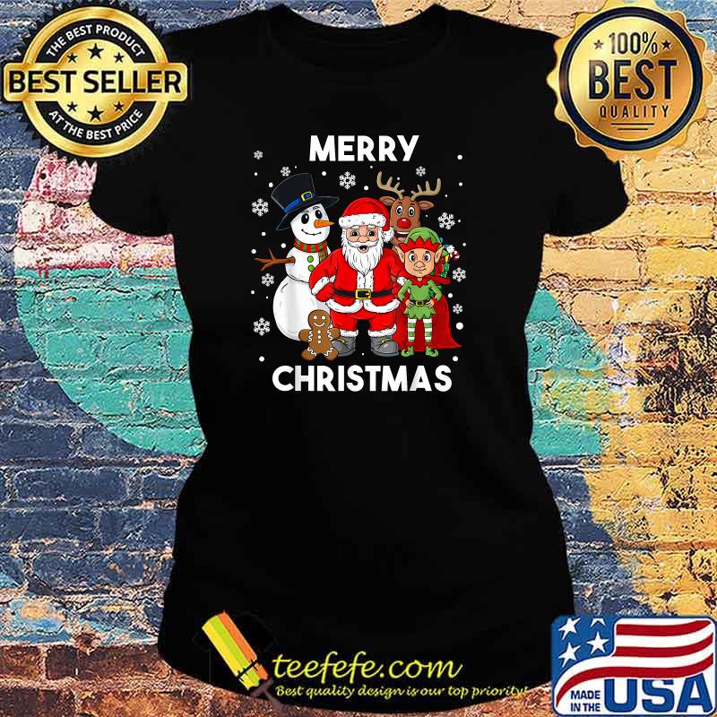Merry Christmas Santa And Friends Boys Girl Kids Family Xmas T-Shirt Ladies tee Merry Christmas Santa And Friends Boys Girl Kids Family Xmas T-Shirt Ladies tee