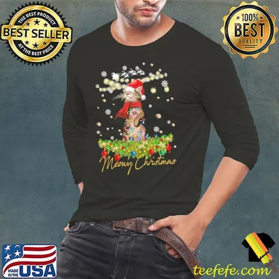Merry Christmas The Cat Meowy Shirt