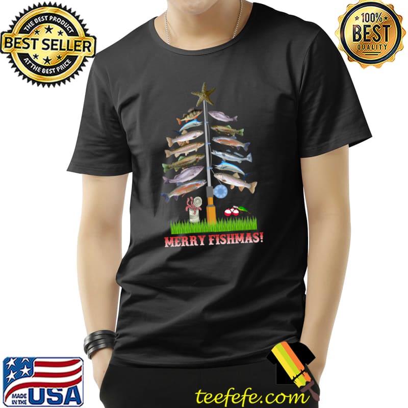 Merry Fishmas Christmas Tree Funny T-Shirt Unisex Merry Fishmas Christmas Tree Funny T-Shirt Unisex