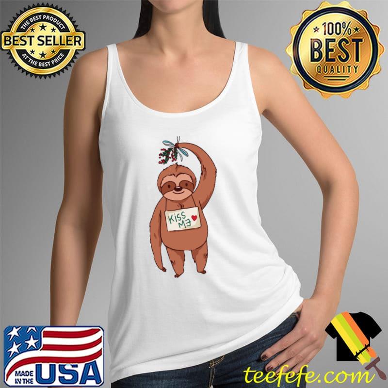 Merry Slothmas Christmas Mistletoe T-Shirt Tank Top Merry Slothmas Christmas Mistletoe T-Shirt Tank Top