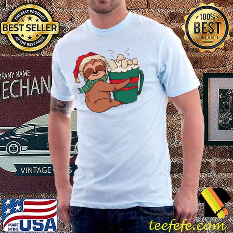 Merry Slothmas Funny Christmas Sloth with Hot Cocoa T-Shirt Unisex Merry Slothmas Funny Christmas Sloth with Hot Cocoa T-Shirt Unisex