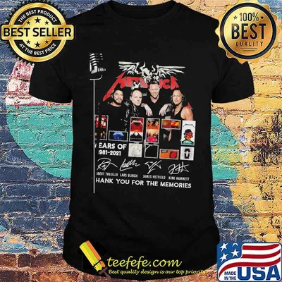 Metalica 40 years of 1981 2021 thank you for the memories signatures shirt