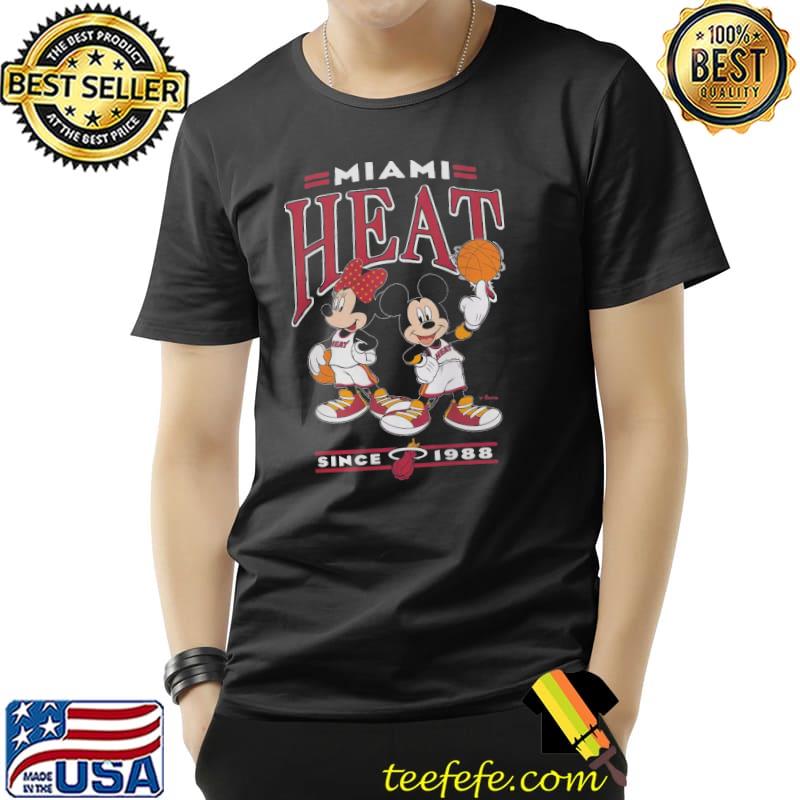Miami Heat Since 1988 Disney Minnie & Mickey Black Vintage Basketball Team T-Shirt Unisex Miami Heat Since 1988 Disney Minnie & Mickey Black Vintage Basketball Team T-Shirt Unisex