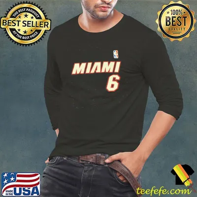 Miami Heat Youth Name And Number Lebron James 6 Shirt
