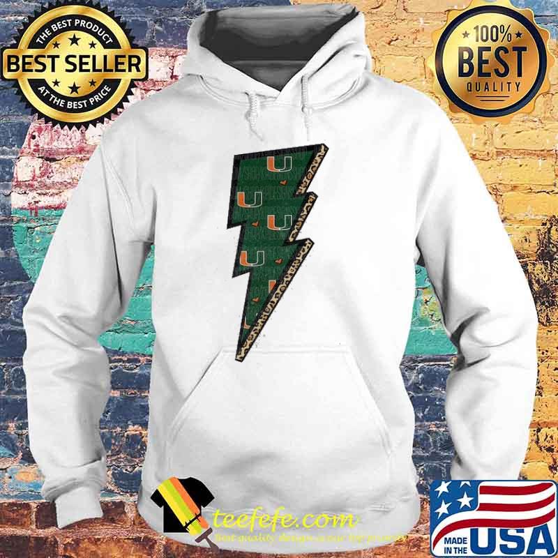 Miami Hurricanes Leopard Print Bolt s Hoodie Miami Hurricanes Leopard Print Bolt s Hoodie