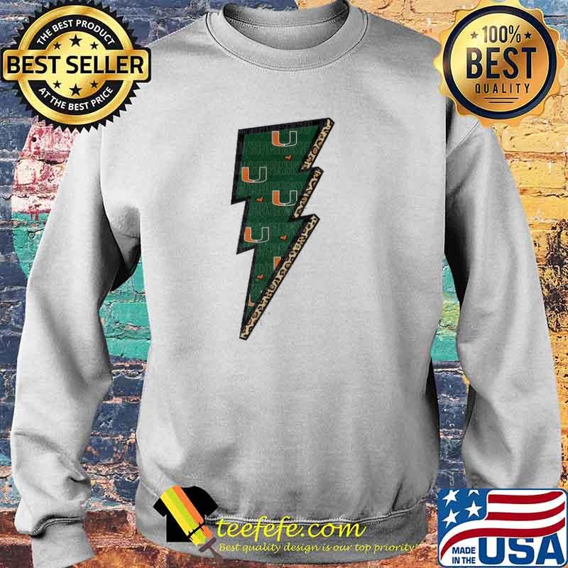 Miami Hurricanes Leopard Print Bolt s Sweater Miami Hurricanes Leopard Print Bolt s Sweater