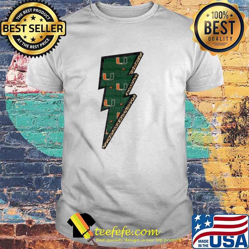Miami Hurricanes Leopard Print Bolt shirt