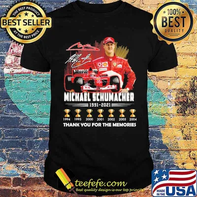 Michael schumacher 1991 2021 thank you for the memories signature shirt