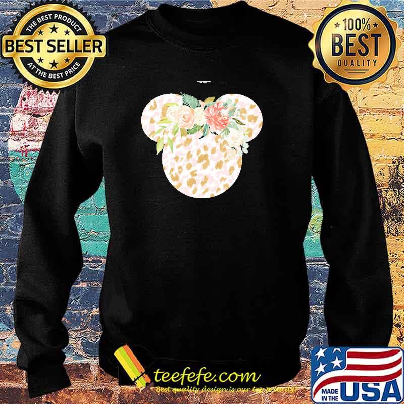 Mickey Mouse Flower Lepoard Shirt Sweater Mickey Mouse Flower Lepoard Shirt Sweater