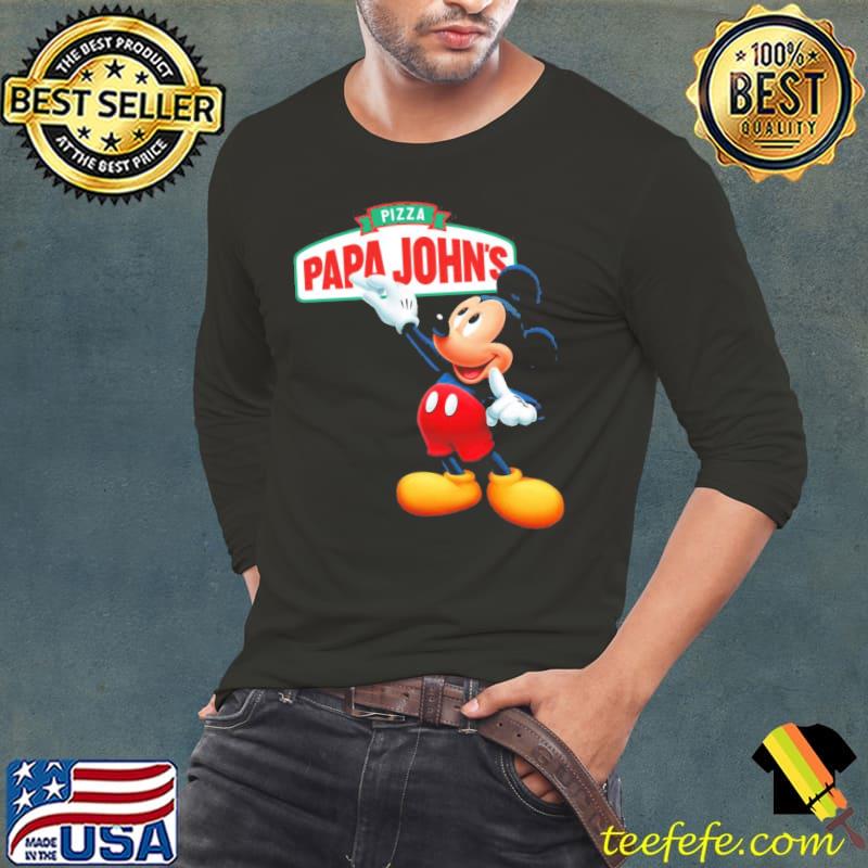 Mickey Mouse Pizza Papa John’s Shirt Long Sleeve Tee Mickey Mouse Pizza Papa John’s Shirt Long Sleeve Tee