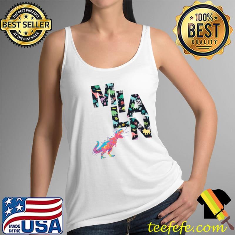 Milan - Cool Boys Name with colorful cute Dinos for Kids Premium T-Shirt Tank Top Milan - Cool Boys Name with colorful cute Dinos for Kids Premium T-Shirt Tank Top