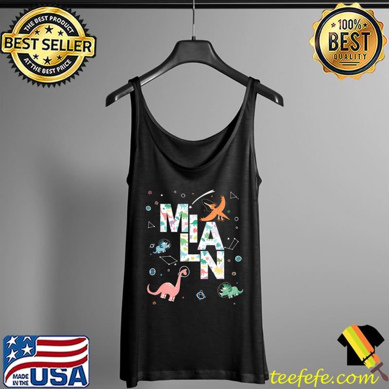 Milan - Cool Boys Name with cute Space Dinos for Kids Premium T-Shirt Tank Top Milan - Cool Boys Name with cute Space Dinos for Kids Premium T-Shirt Tank Top