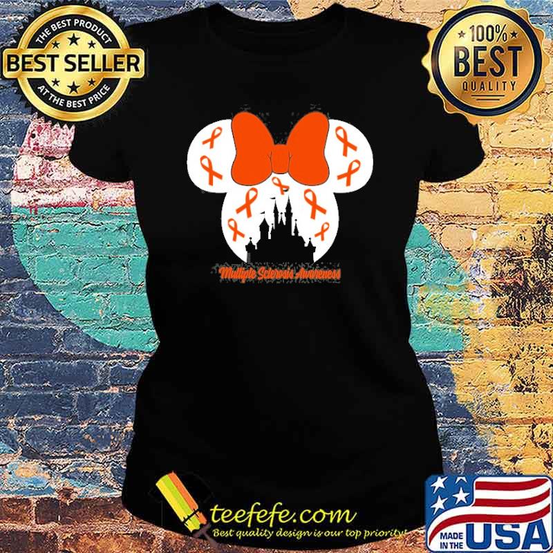 Minnie Mouse Multiple Sclerosis Awareness Month Orange Ribbon Shirt Ladies tee Minnie Mouse Multiple Sclerosis Awareness Month Orange Ribbon Shirt Ladies tee