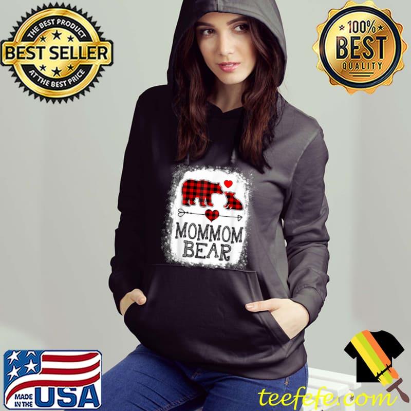 Mommom Bear Christmas Pajama Red Plaid Buffalo Family T-Shirt