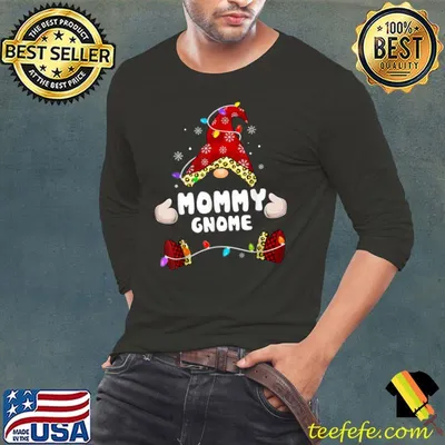 Mommy Gnome Buffalo Plaid Matching Christmas T-Shirt