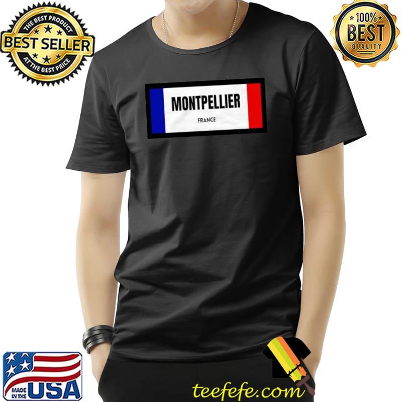 Montpellier city in French flag shirt