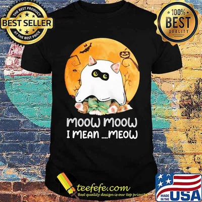 Moow Moow i mean meow blood moon halloween shirt