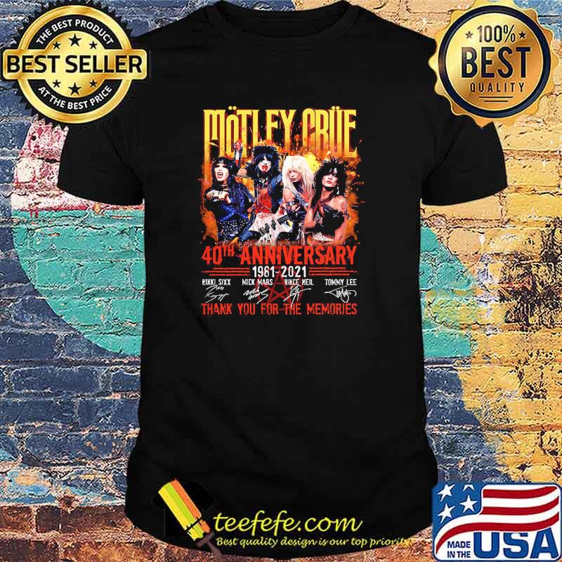 Motley Crue 40th Anniversary 1981 2021 Thank You For The Memories Shirt