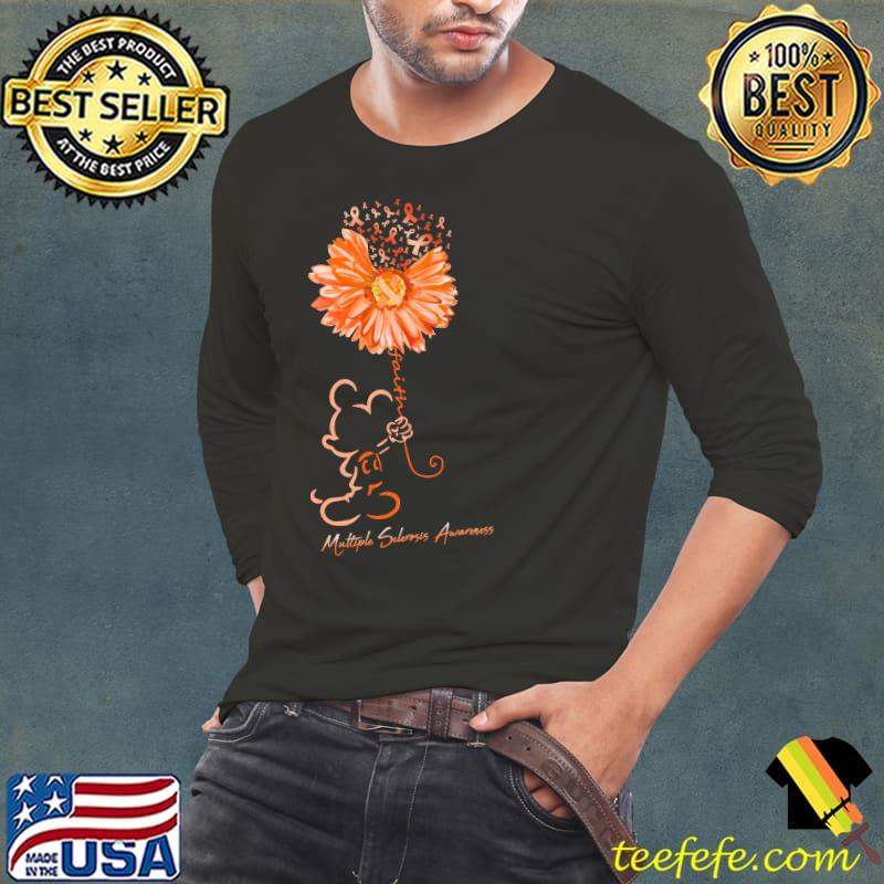 Multiple Sclerosis Awareness Flower Mickey Shirt Long Sleeve Tee Multiple Sclerosis Awareness Flower Mickey Shirt Long Sleeve Tee