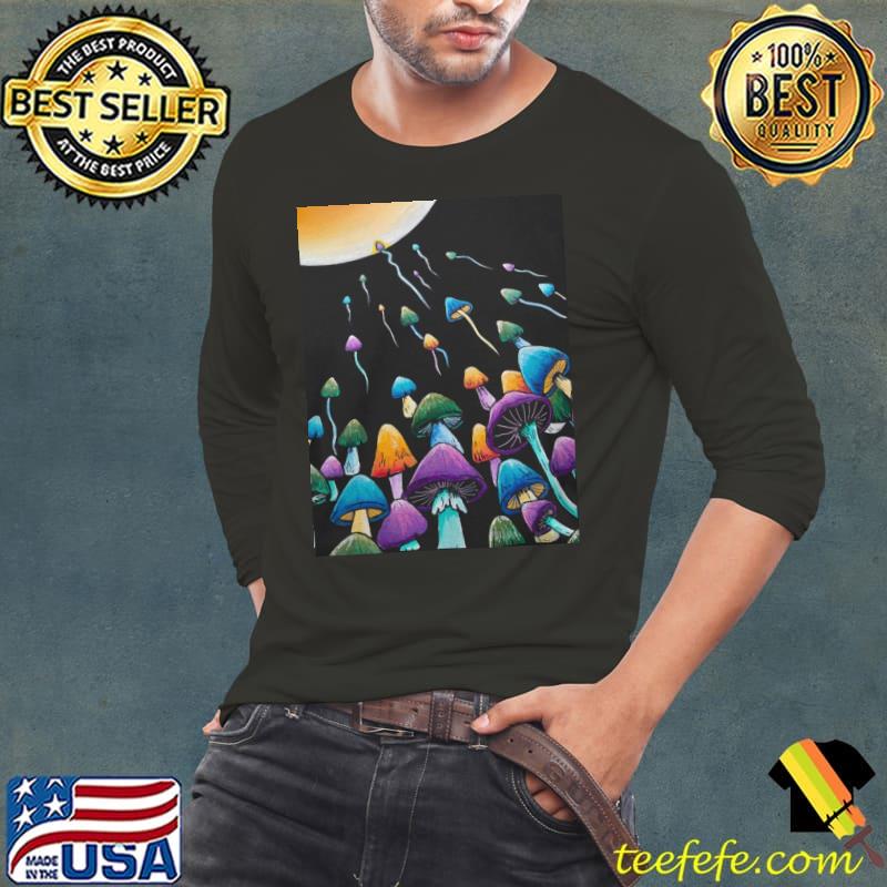 Mushroom Colorful Toxic Shirt Long Sleeve Tee Mushroom Colorful Toxic Shirt Long Sleeve Tee
