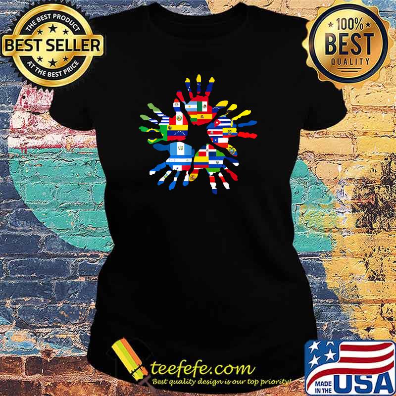 National Hispanic Heritage Month Hispanic Countries Flags T-Shirt Ladies tee National Hispanic Heritage Month Hispanic Countries Flags T-Shirt Ladies tee