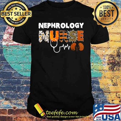 Nephrology Nurse Halloween Dialysis Nursing RN Heartbeat Fun T-Shirt