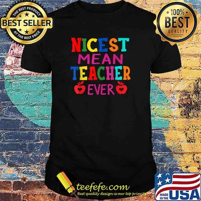 Nicest Mean Teacher Ever Shirt Teacher Student Gift T-Shirt