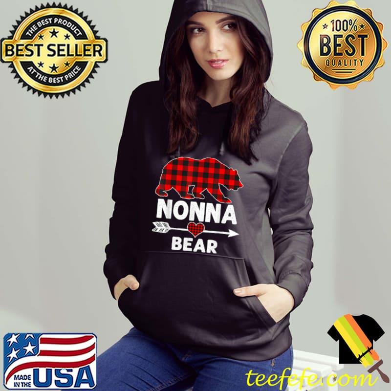 Nonna Bear Christmas Pajama Red Plaid Buffalo Family T Shirt