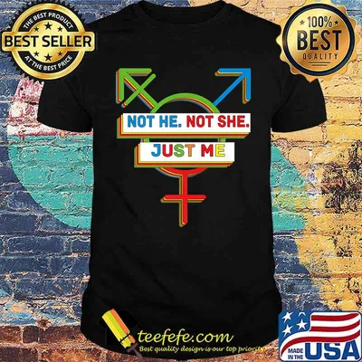 Not he not she just me Genderqueer Pride LGBTQ gift Premium T-Shirt
