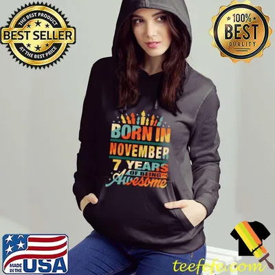 November 2014 7 Year Old 7th Birthday Gift Candle Graphic T-Shirt