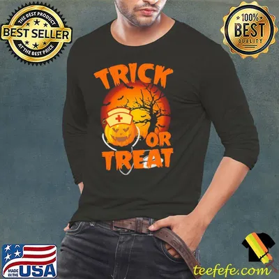Nurse Pumpkin Trick Or Treat Halloween Shirt